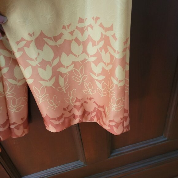 Vintage Style Leslie Fay Two-Piece Gold Orange Floral Buttoned Pantsuit Jacket - Picture 11 of 12